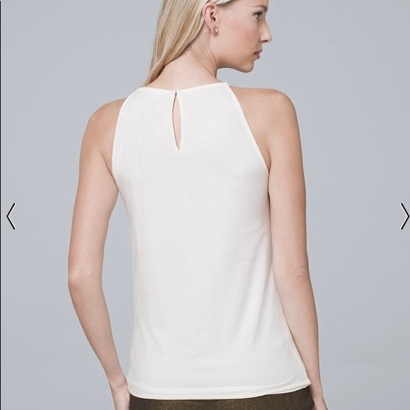 White House Black Market NWT Embelished Leaf Tank - Picture 2 of 7